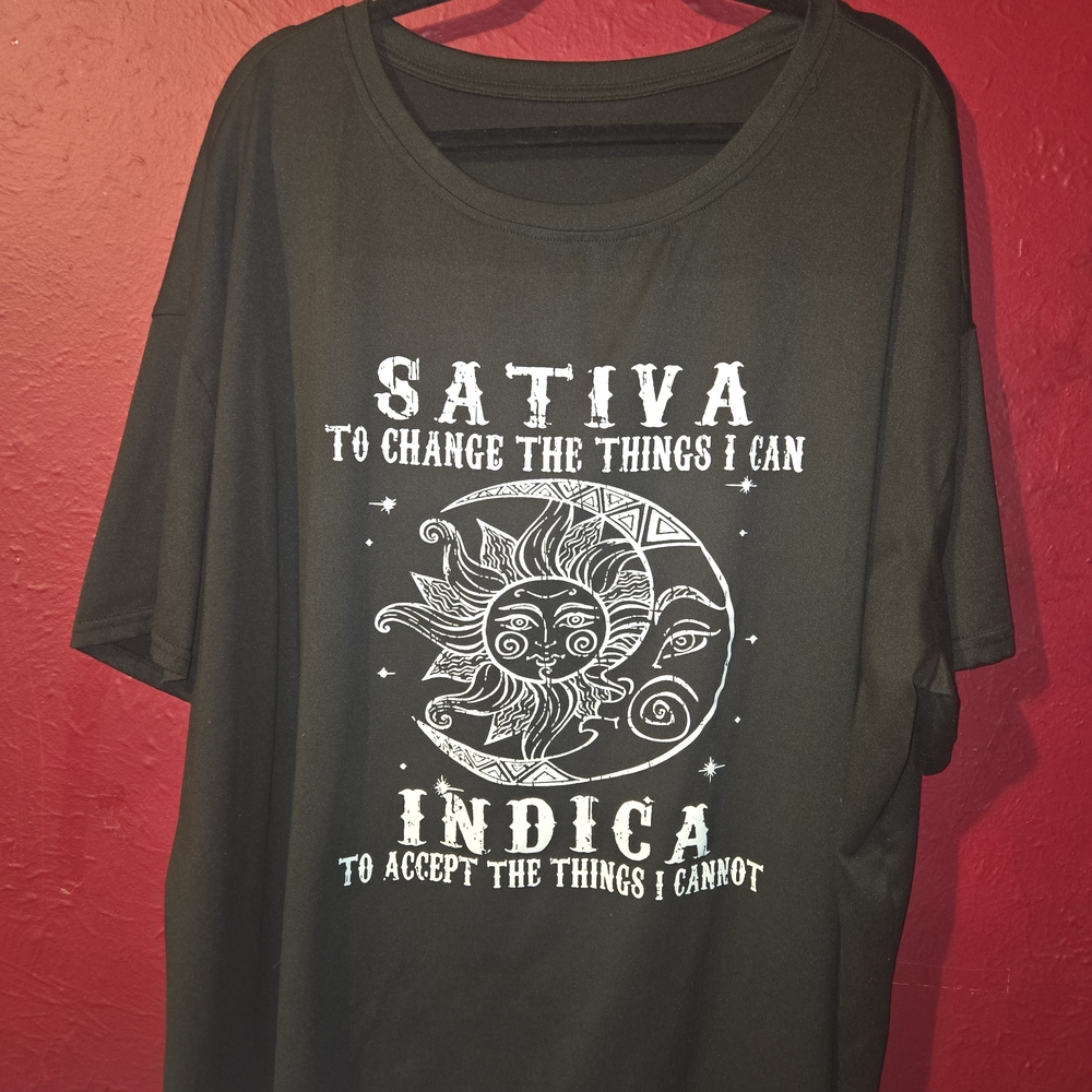 SHEIN Black Graphic Tee - Sun and Moon Design